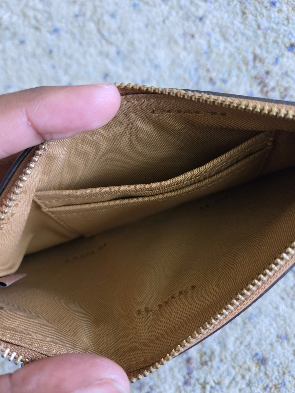 Coach Essentials Leather Wristlet In Honey Brown - Picture 6 of 7